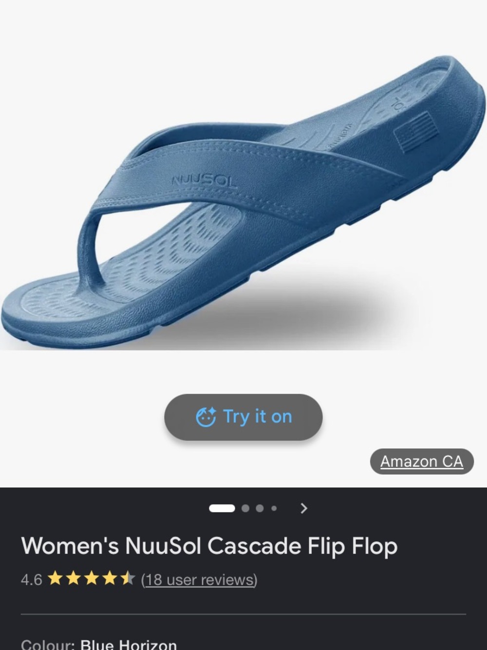 $74 Women’s Nusol cascade Flip Flop Sandals slides arch support